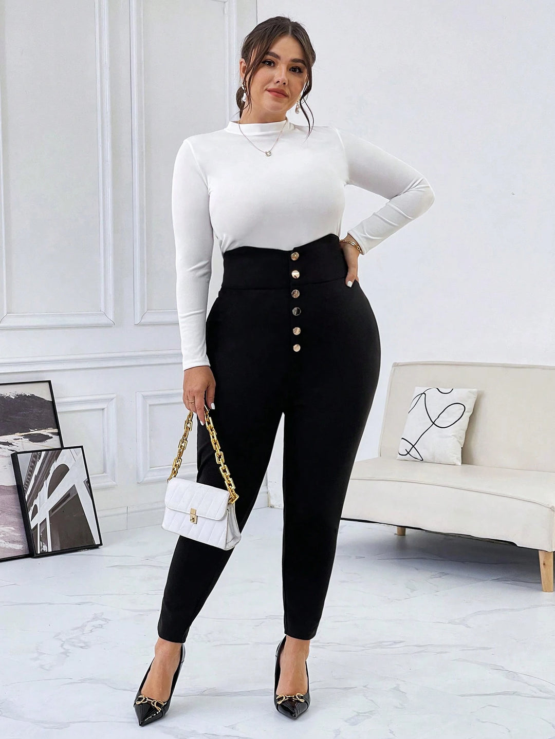 Pantaloni SHEIN, negru