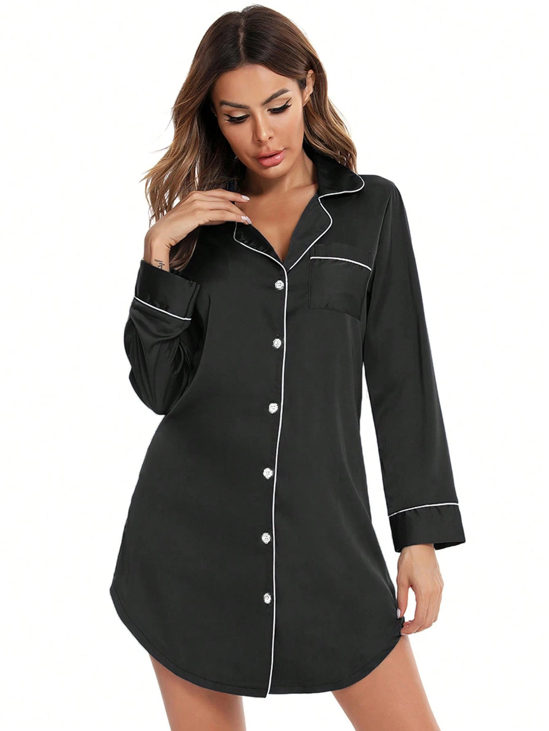 Rochie de noapte SHEIN, negru