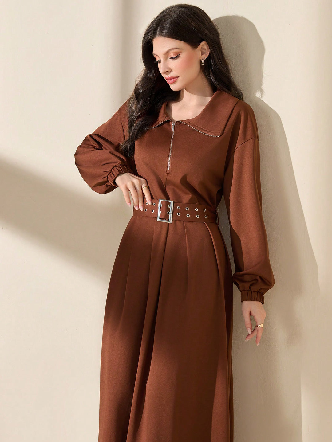 Rochie midi SHEIN, maro