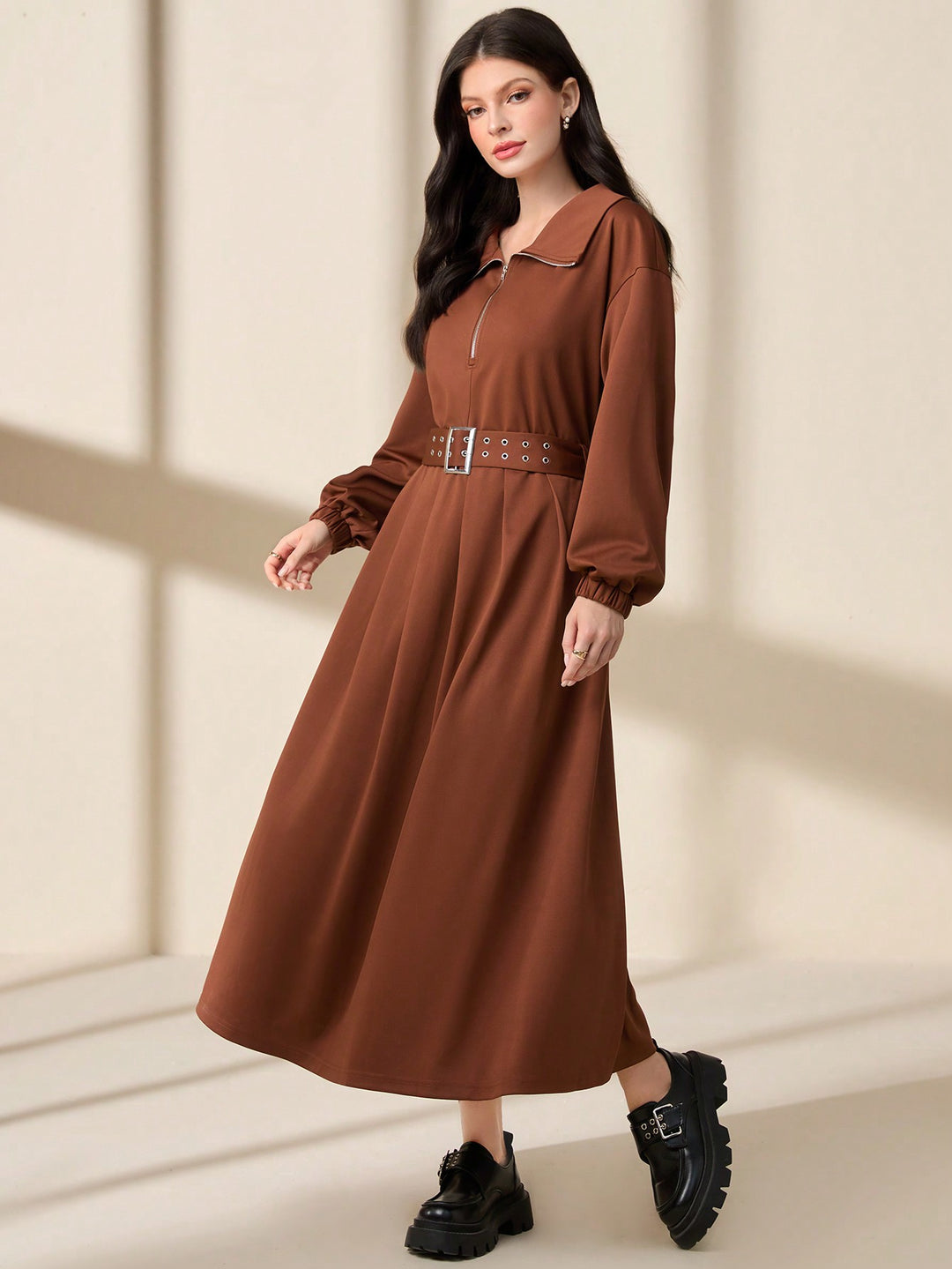 Rochie midi SHEIN, maro
