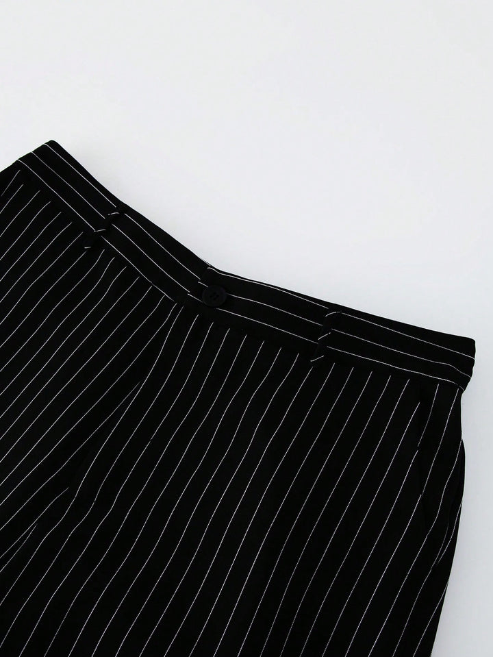 Pantalon de costum SHEIN, negru