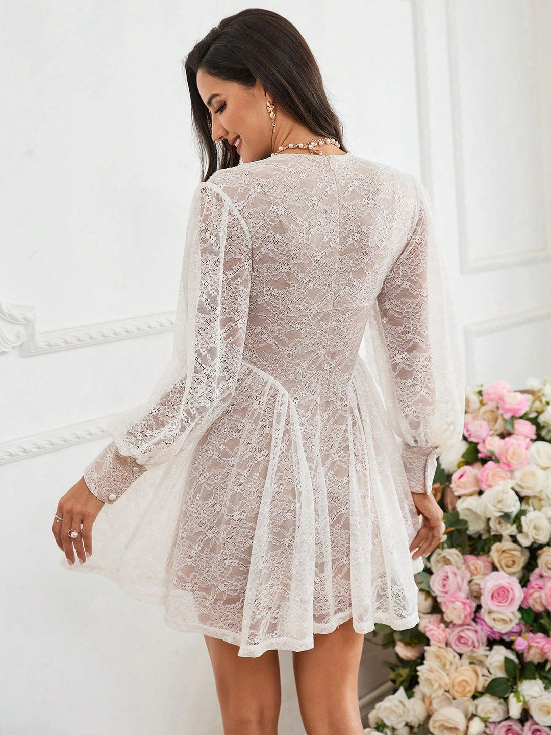 Rochie mini SHEIN, alb