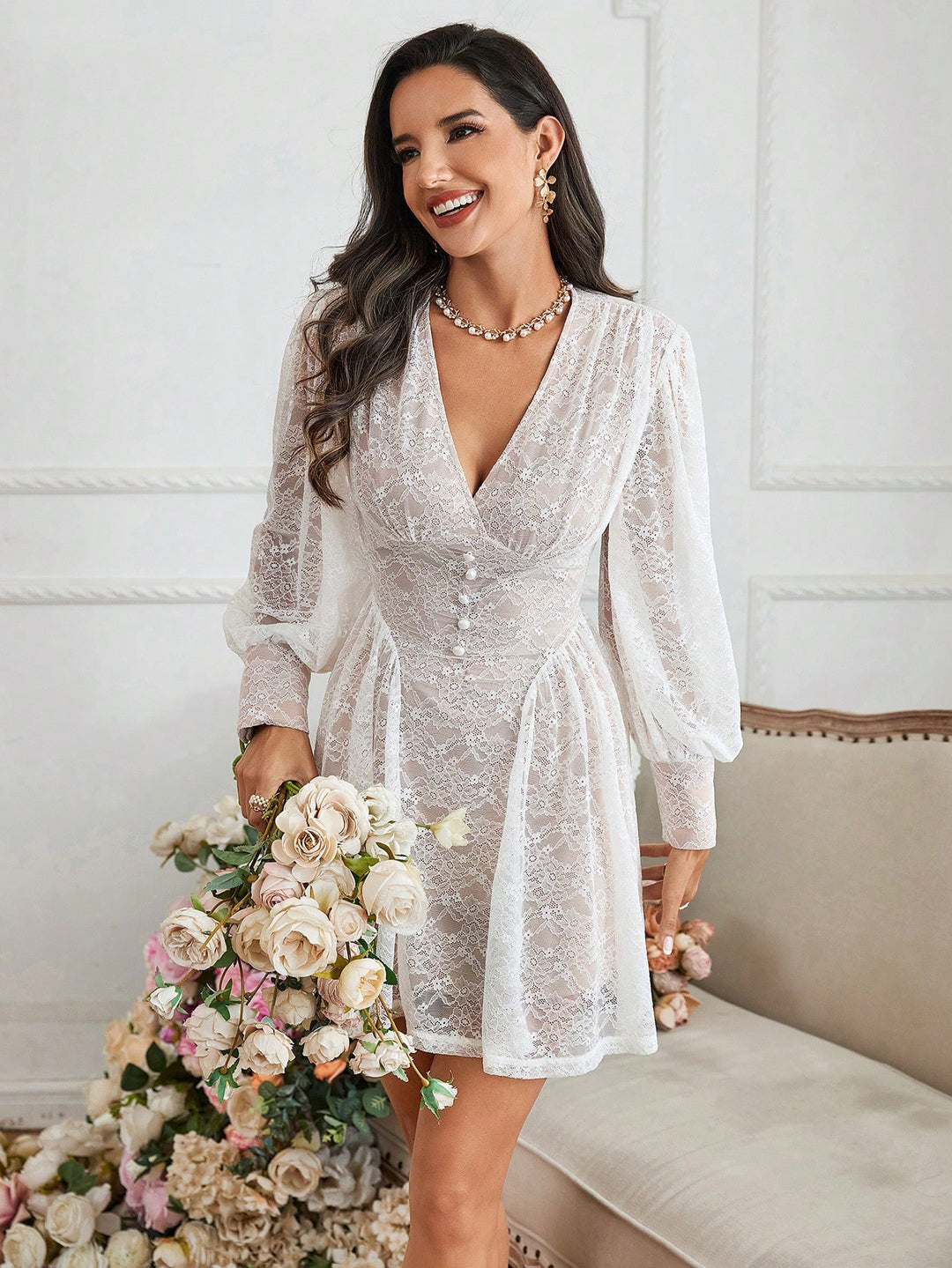 Rochie mini SHEIN, alb