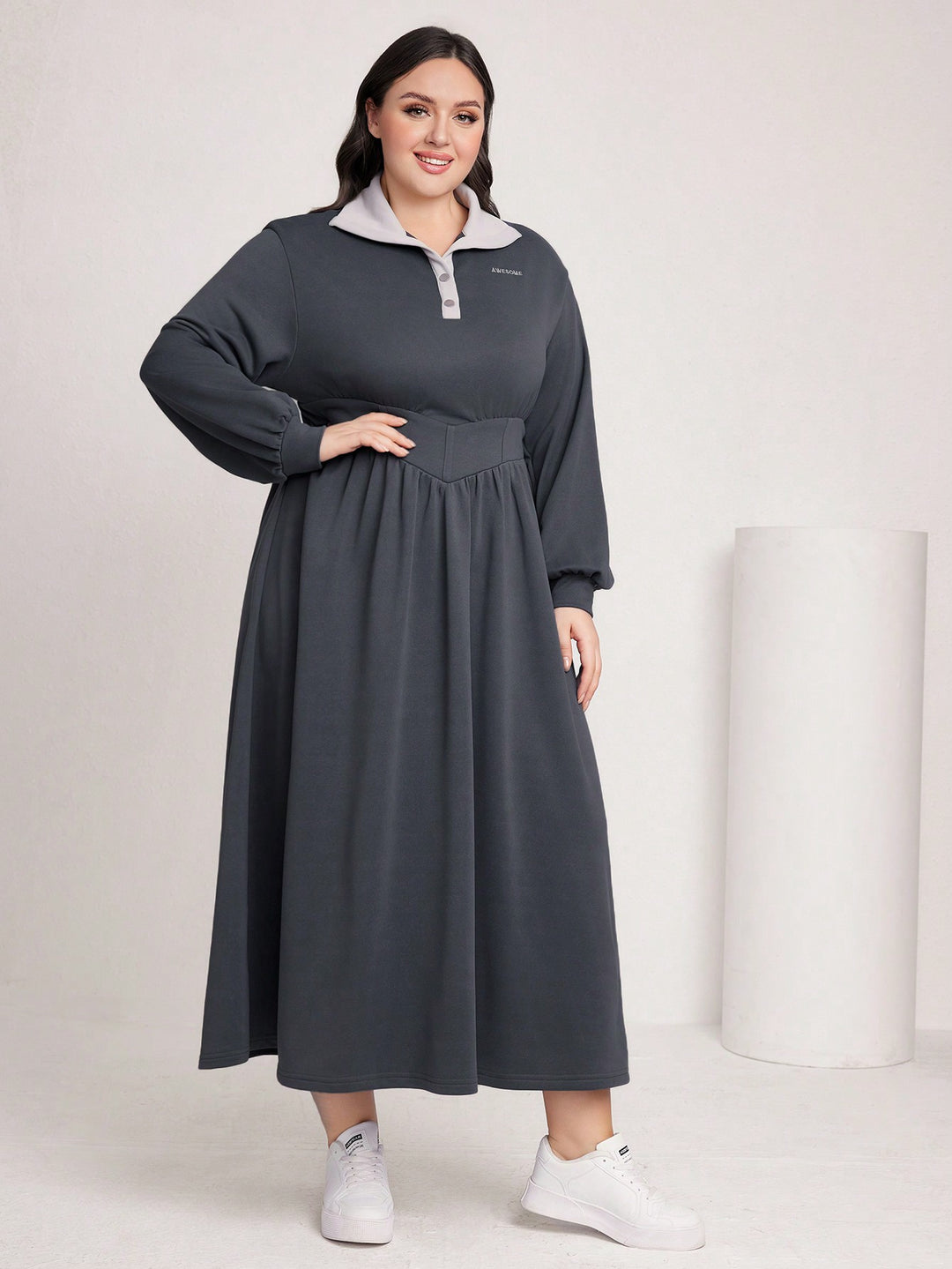 Rochie maxi SHEIN, gri