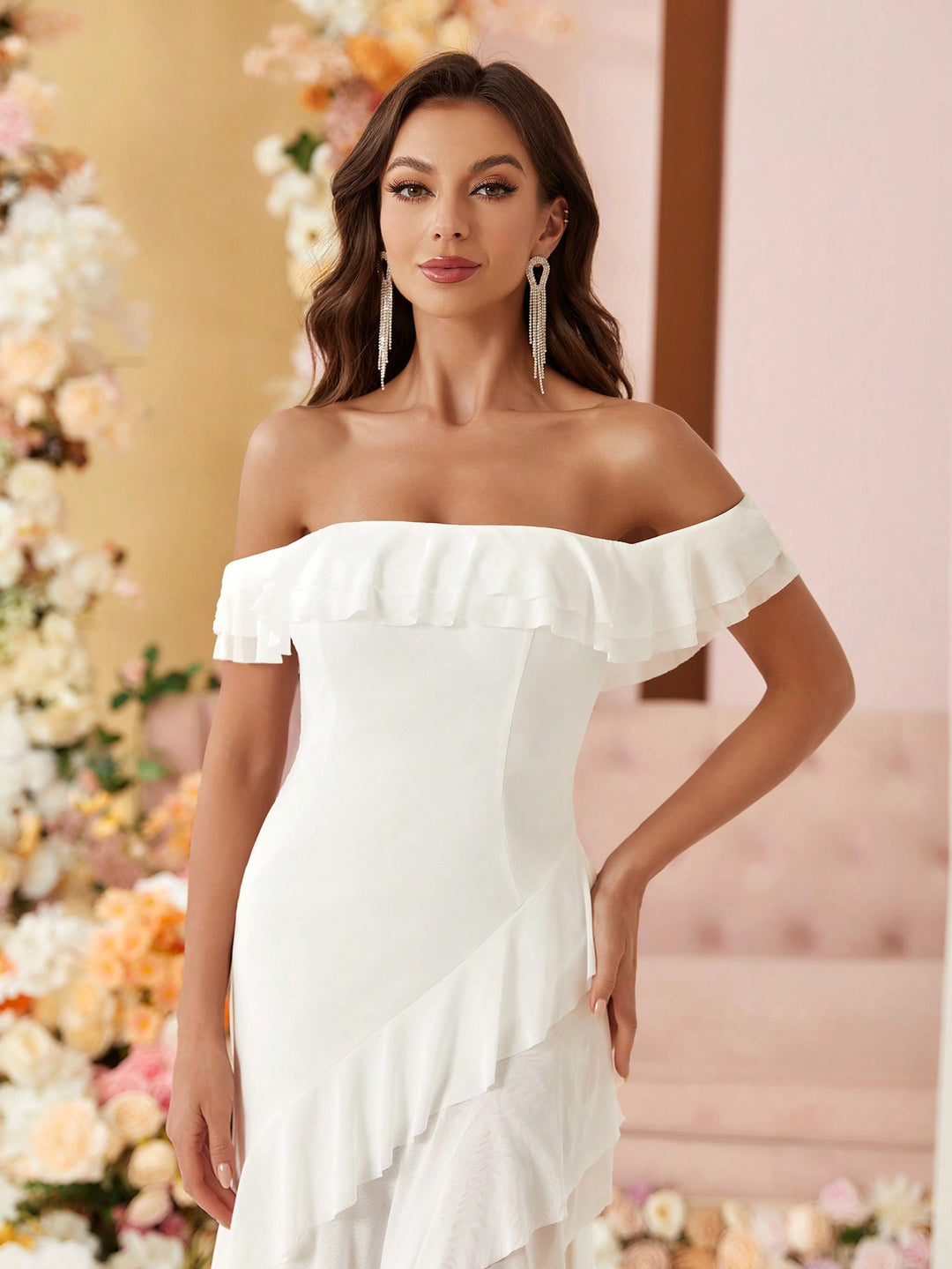 Rochie maxi SHEIN, alb