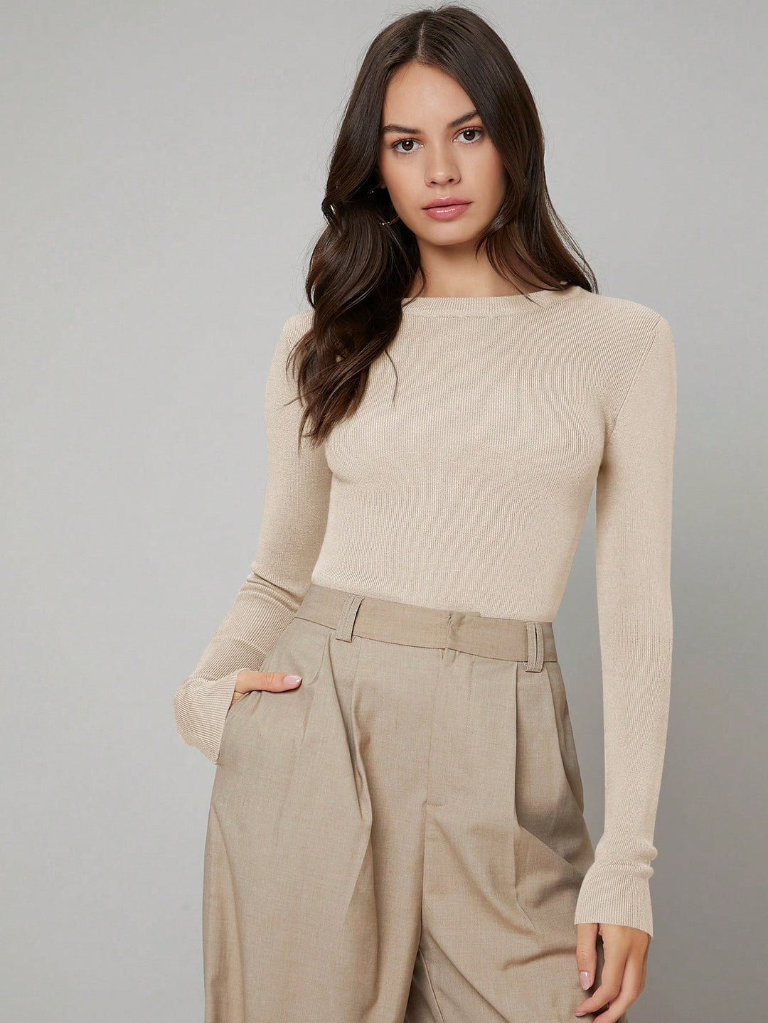Pulover SHEIN, kaki