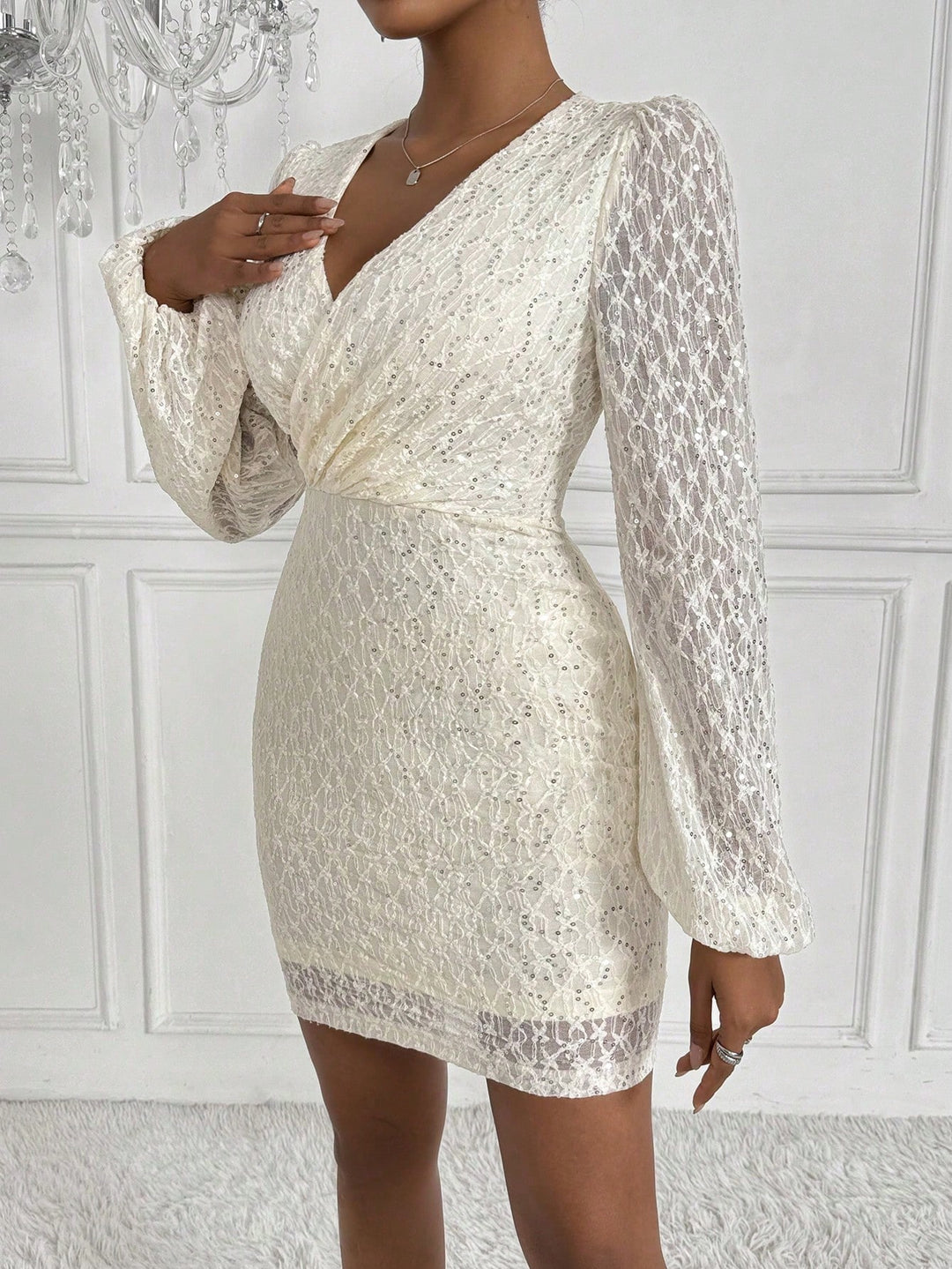 Rochie mini SHEIN, crem