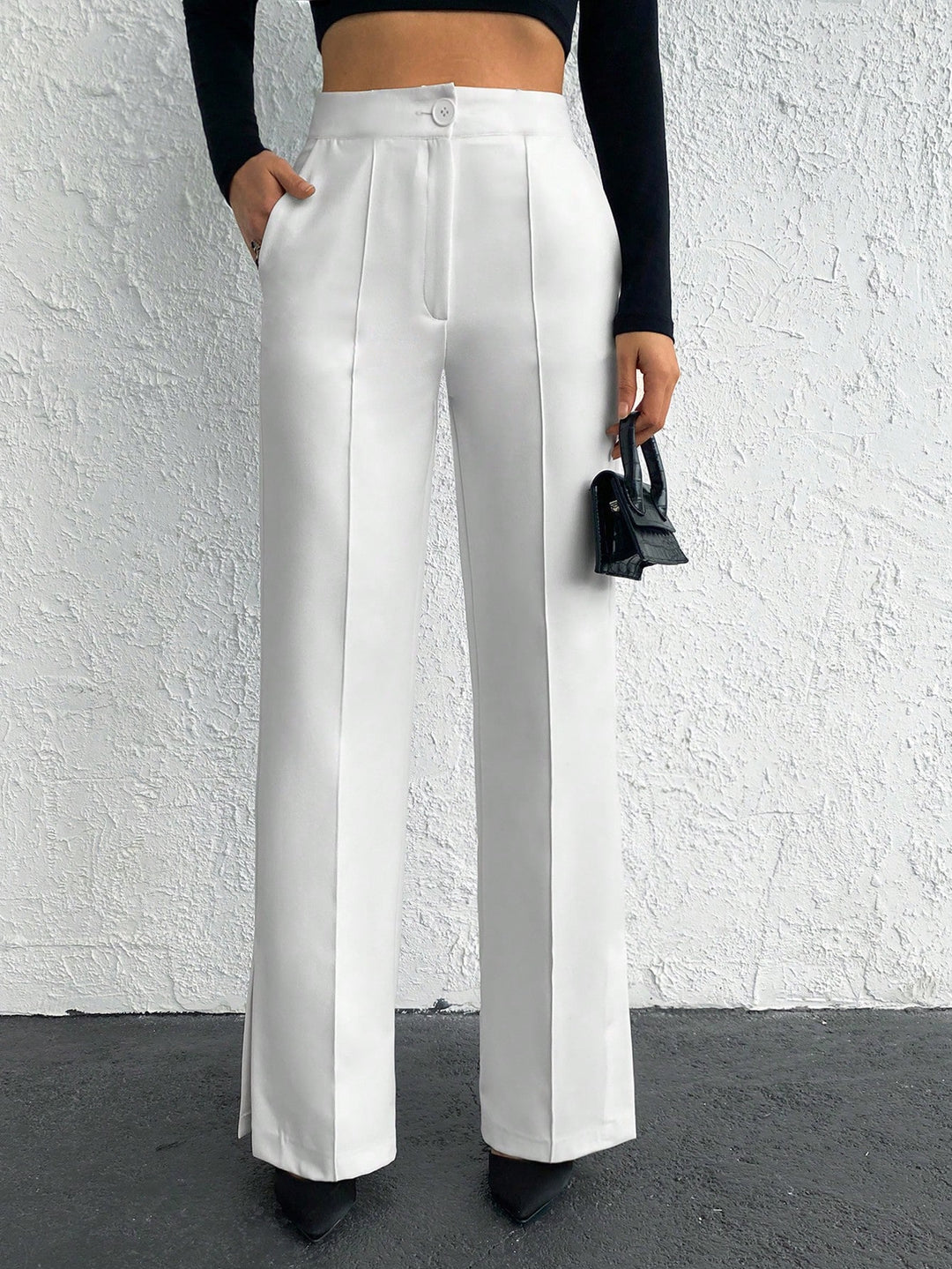 Pantaloni SHEIN, alb