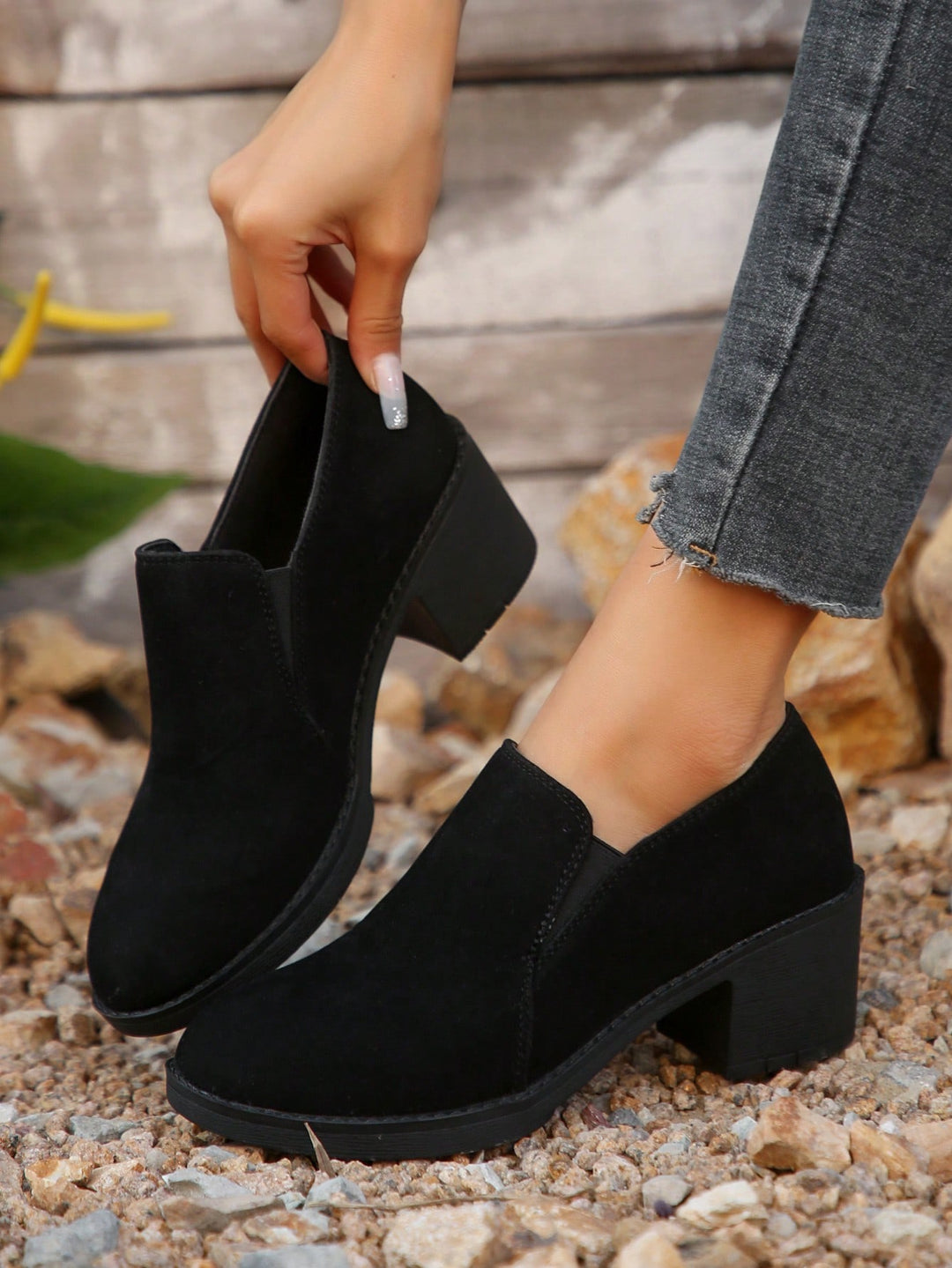 Pantofi cu toc SHEIN, negru