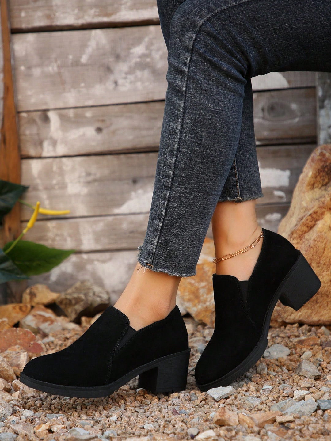 Pantofi cu toc SHEIN, negru