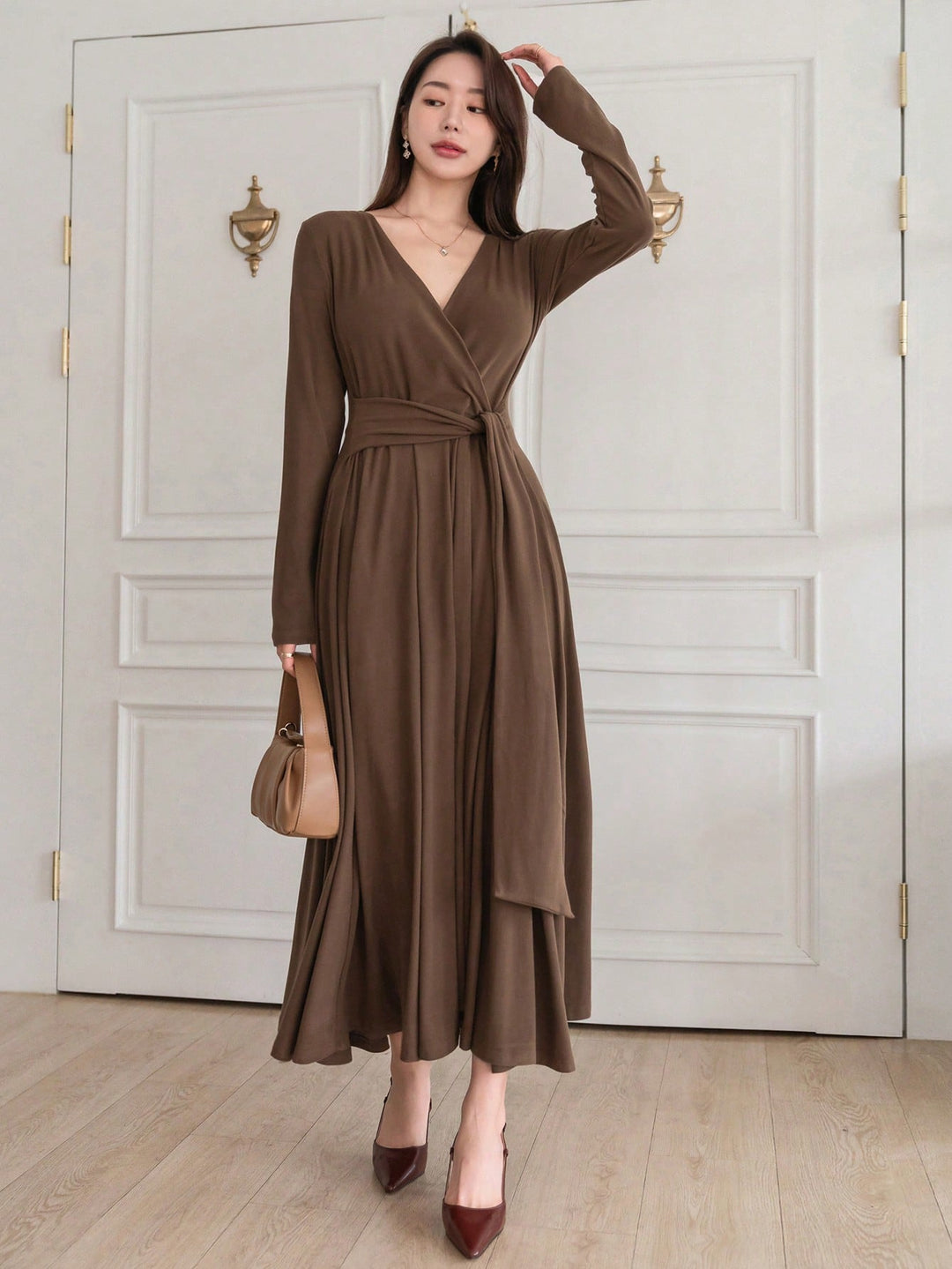Rochie maxi SHEIN, maro