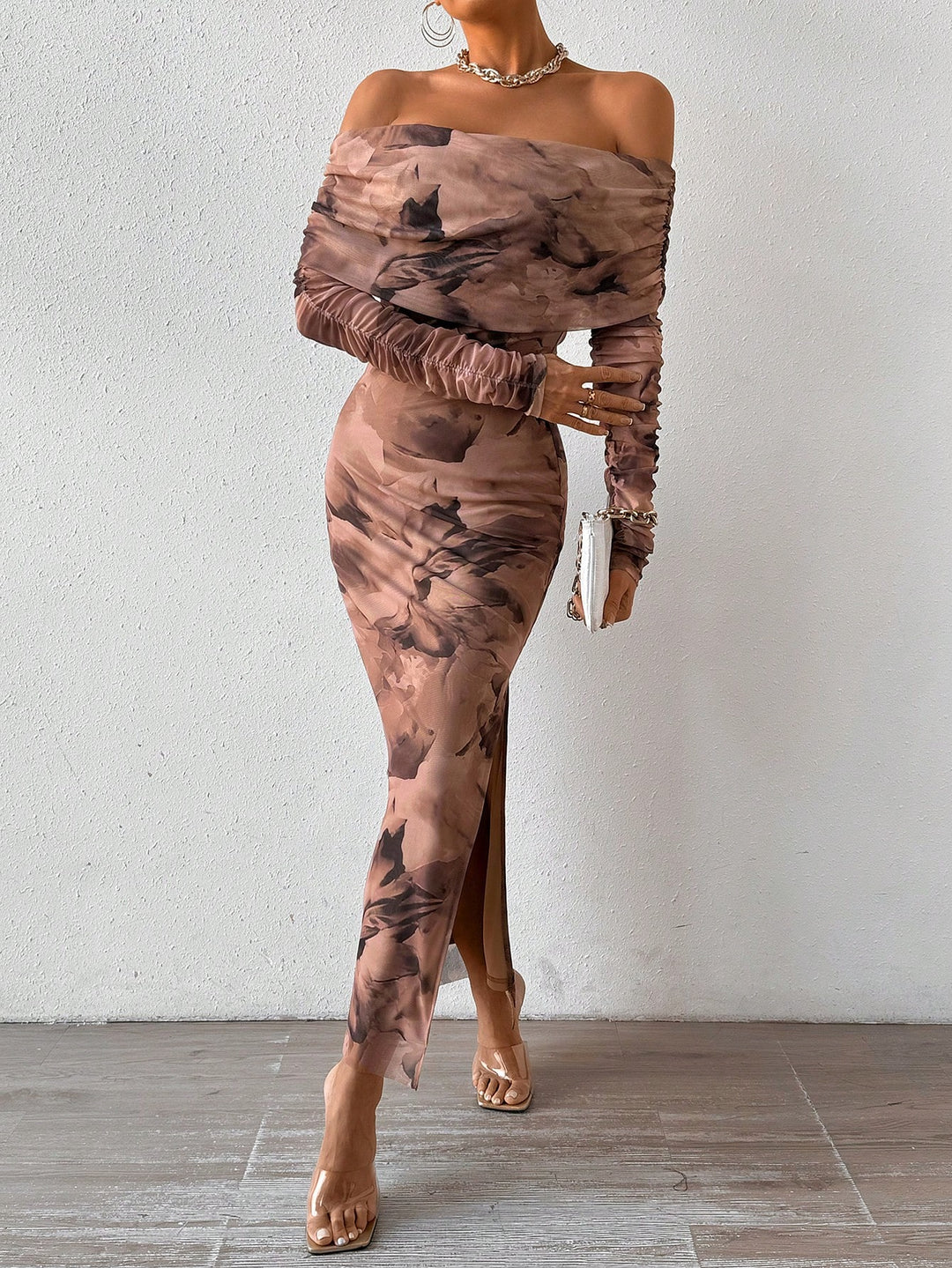 Rochie maxi SHEIN, maro