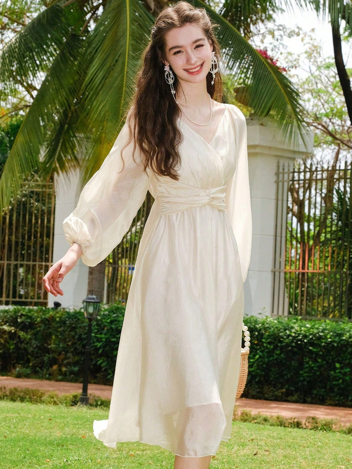 Rochie midi SHEIN, crem
