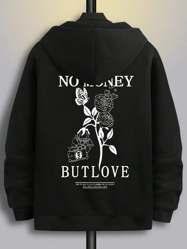 SHEIN Kapucnis pulóver, fekete