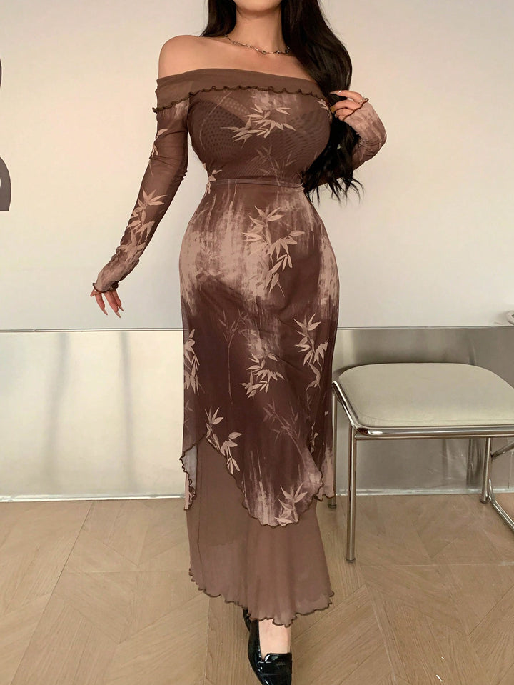 SHEIN maxi ruha, barna