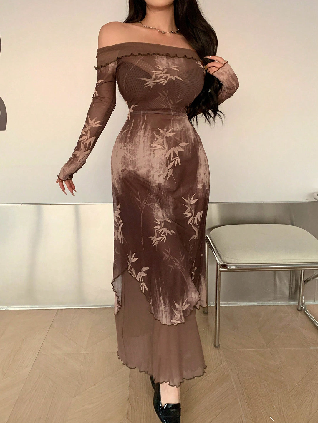 SHEIN Maxi ruha, barna