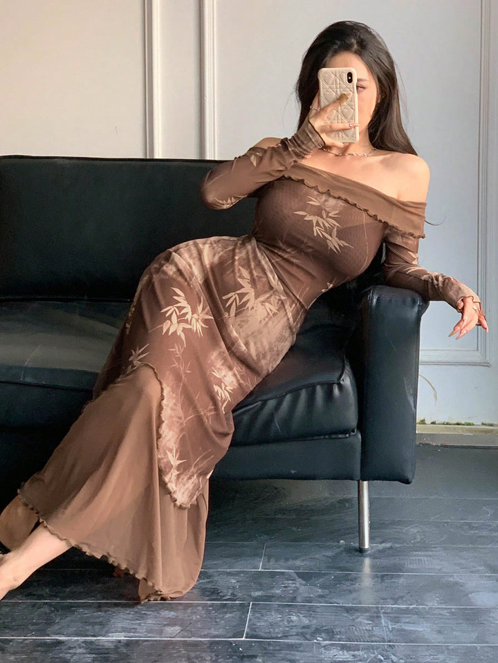 SHEIN Maxi ruha, barna