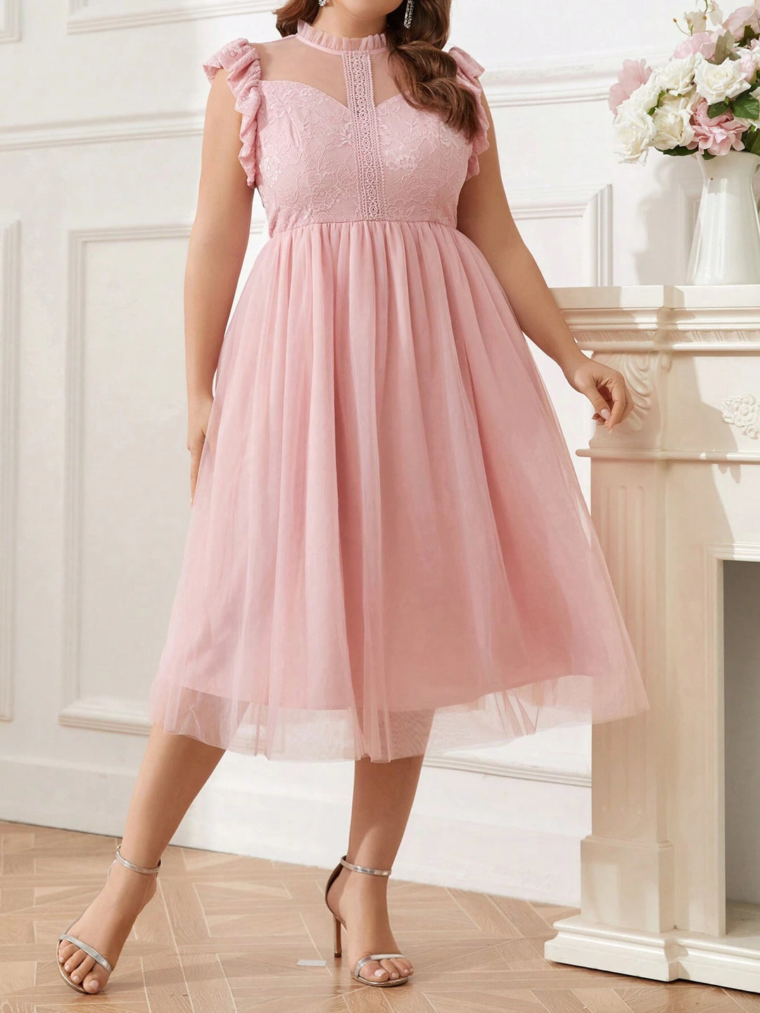 Rochie midi SHEIN, roz