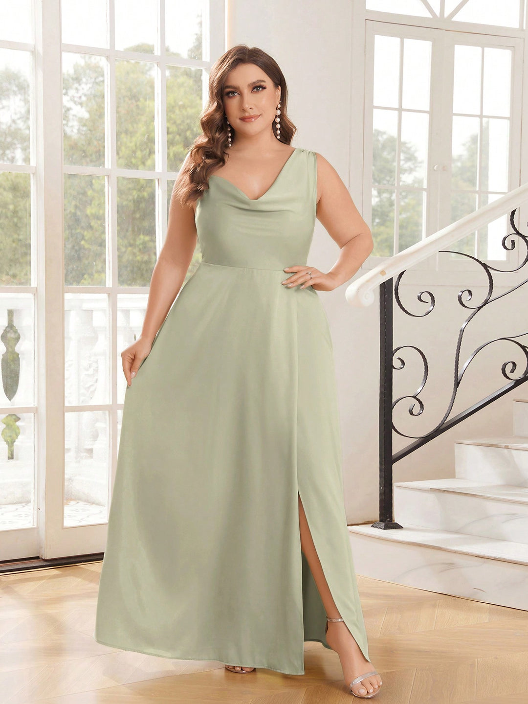 Rochie maxi SHEIN, verde