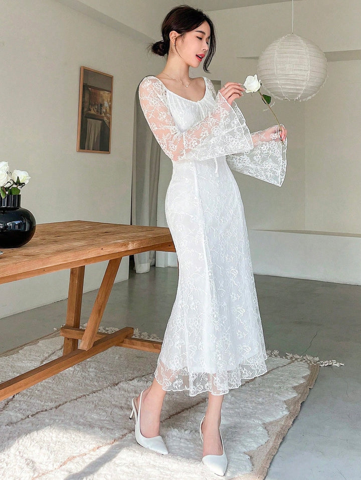 Rochie maxi SHEIN, bej