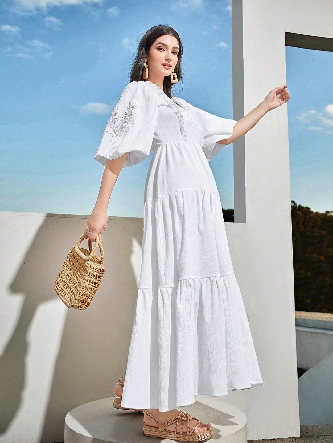 Rochie maxi SHEIN, alb