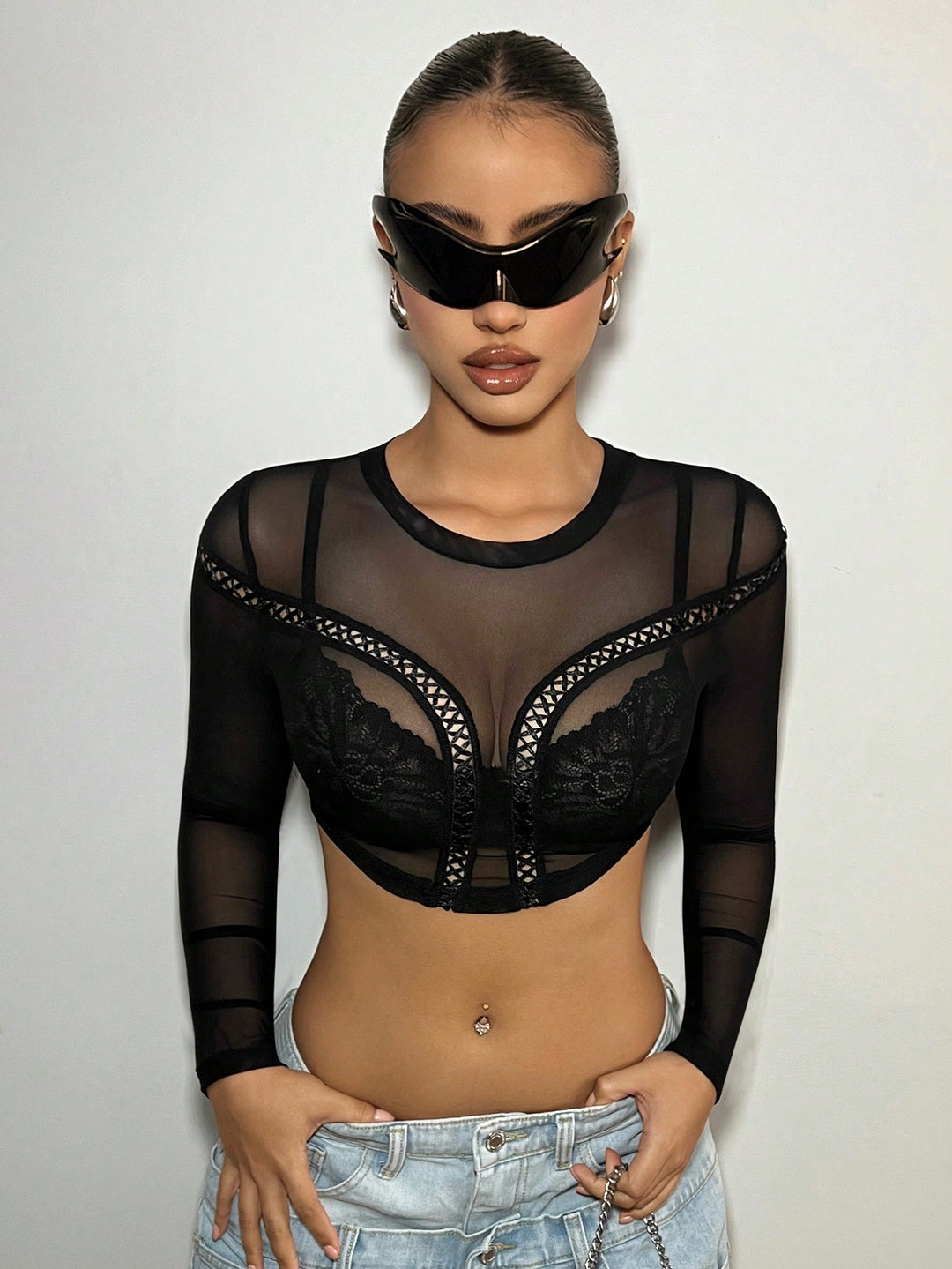 Top SHEIN, negru