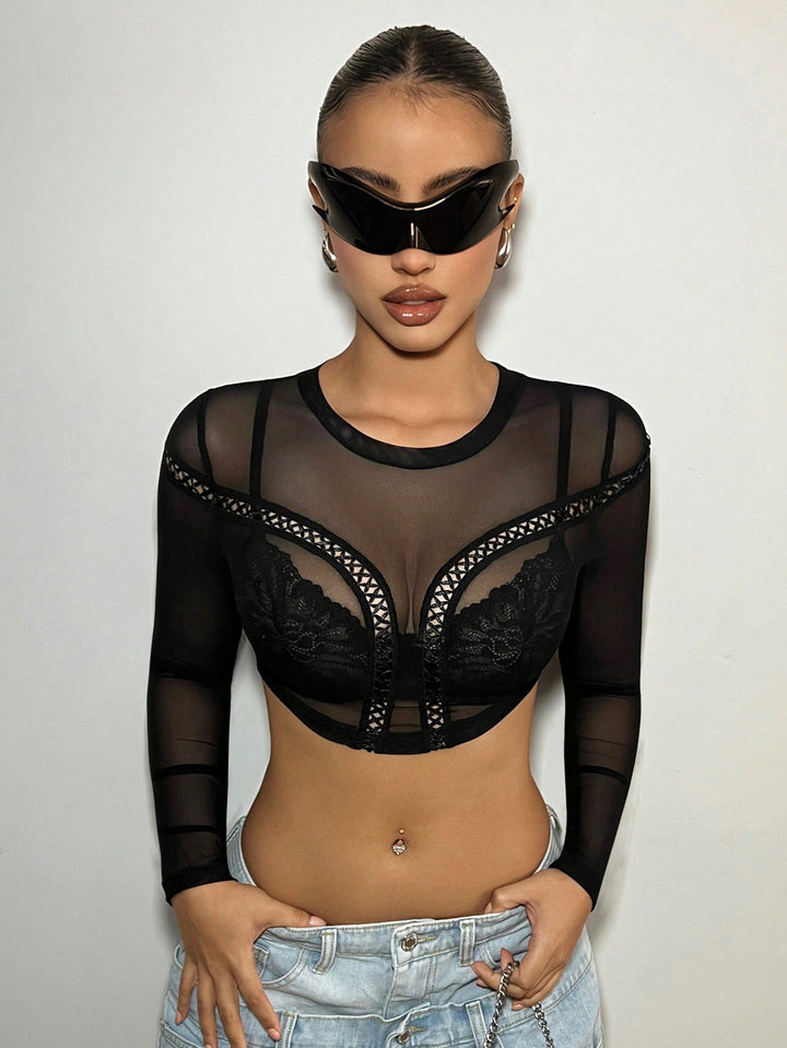 Top SHEIN, negru