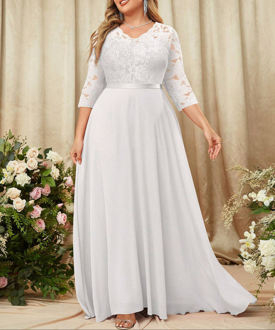 Rochie maxi SHEIN, alb