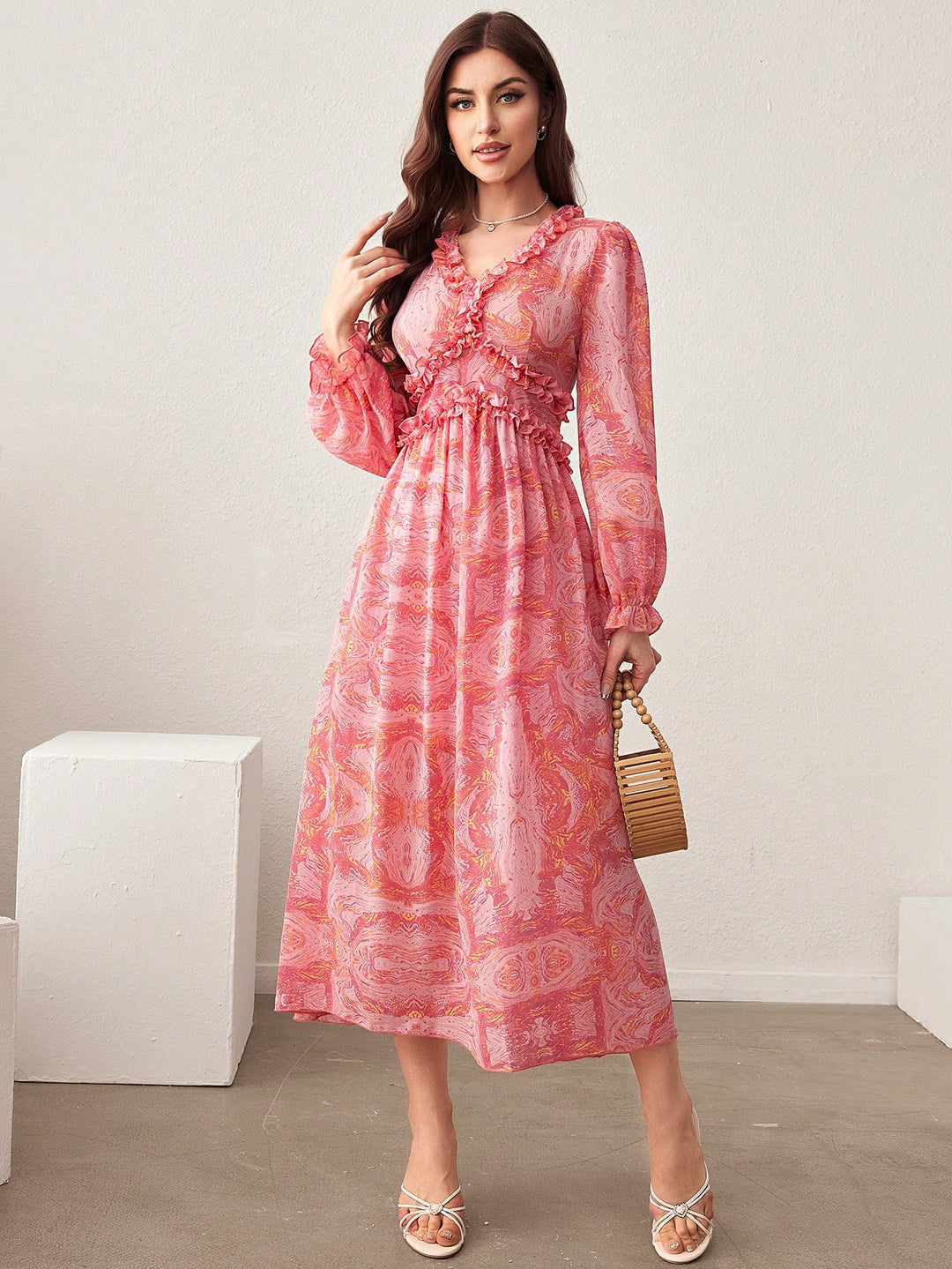 Rochie maxi SHEIN, roz