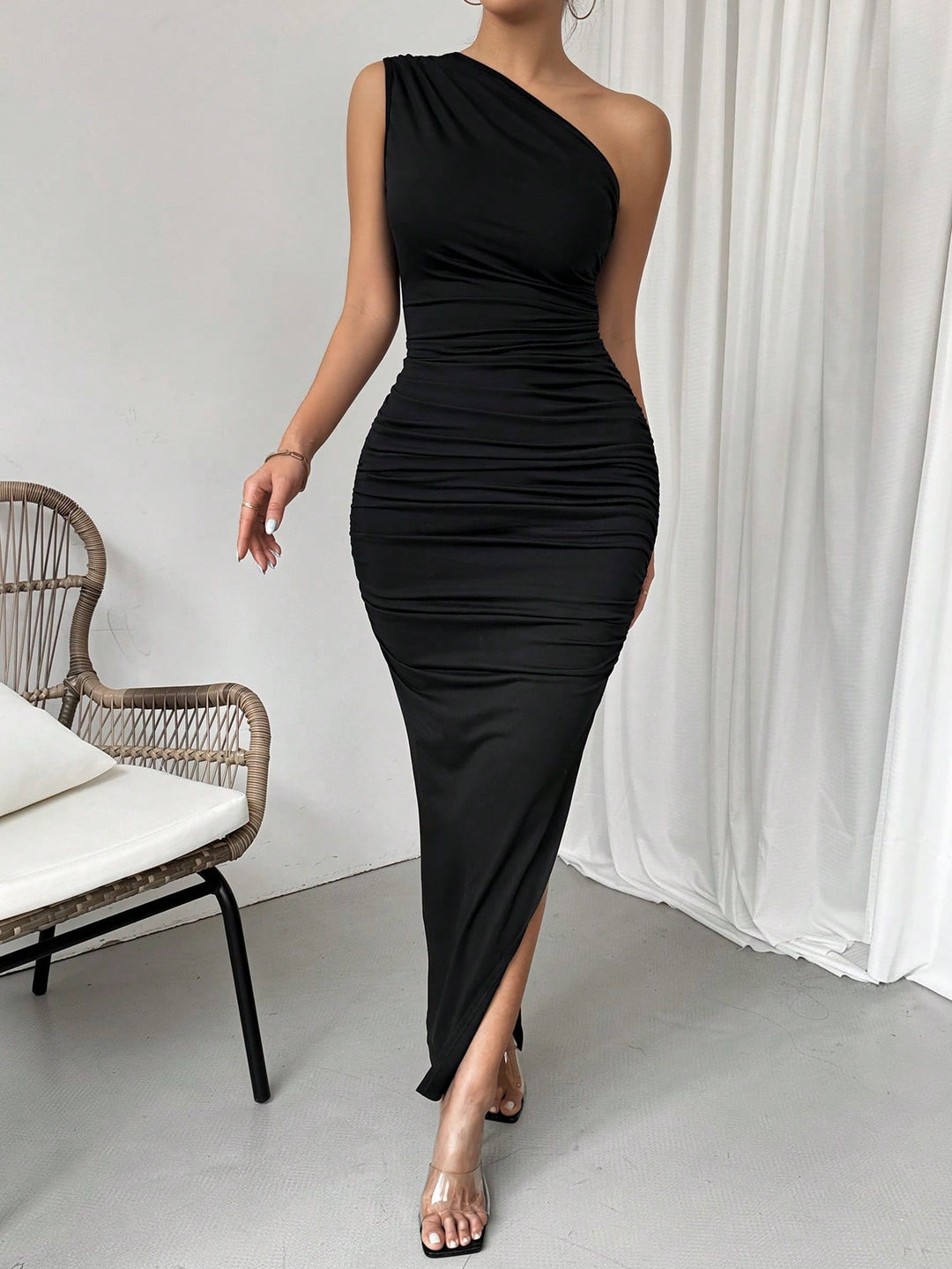 SHEIN maxi ruha, fekete