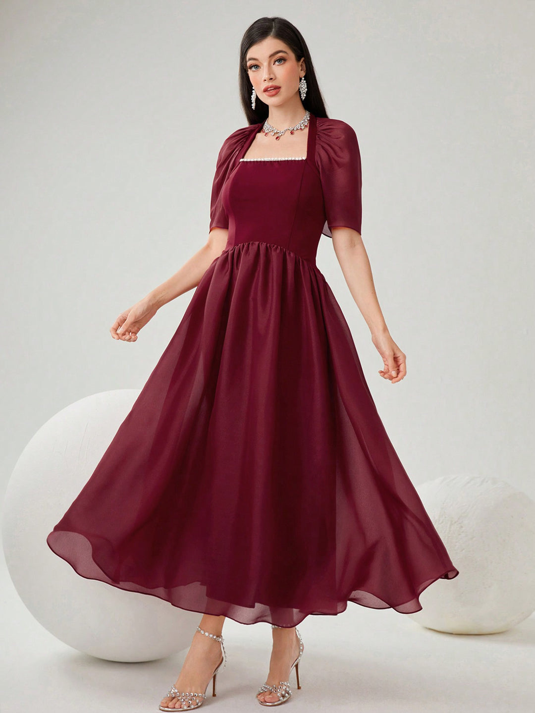 Rochie maxi SHEIN, vișiniu