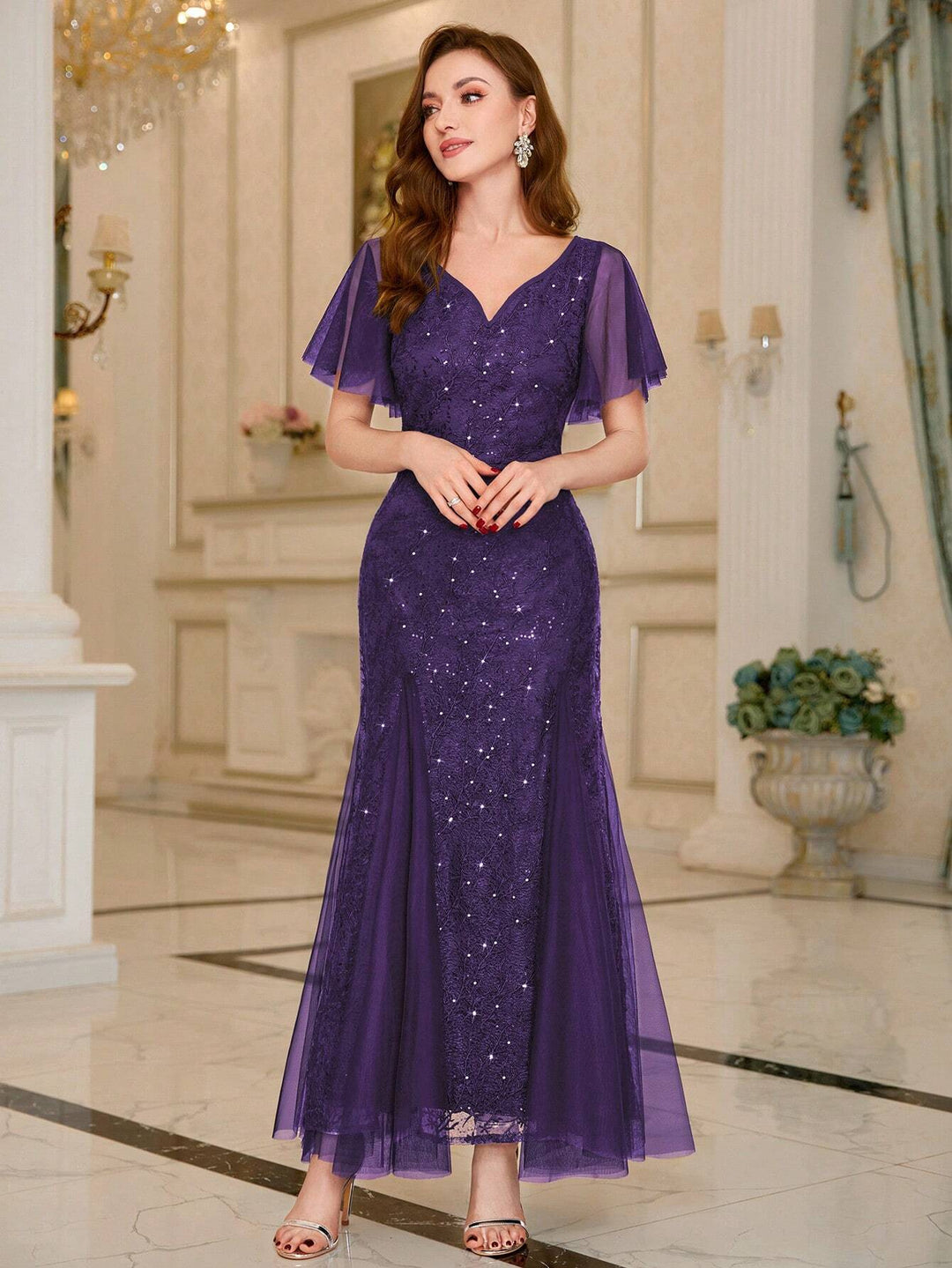 Rochie de ocazie SHEIN, mov