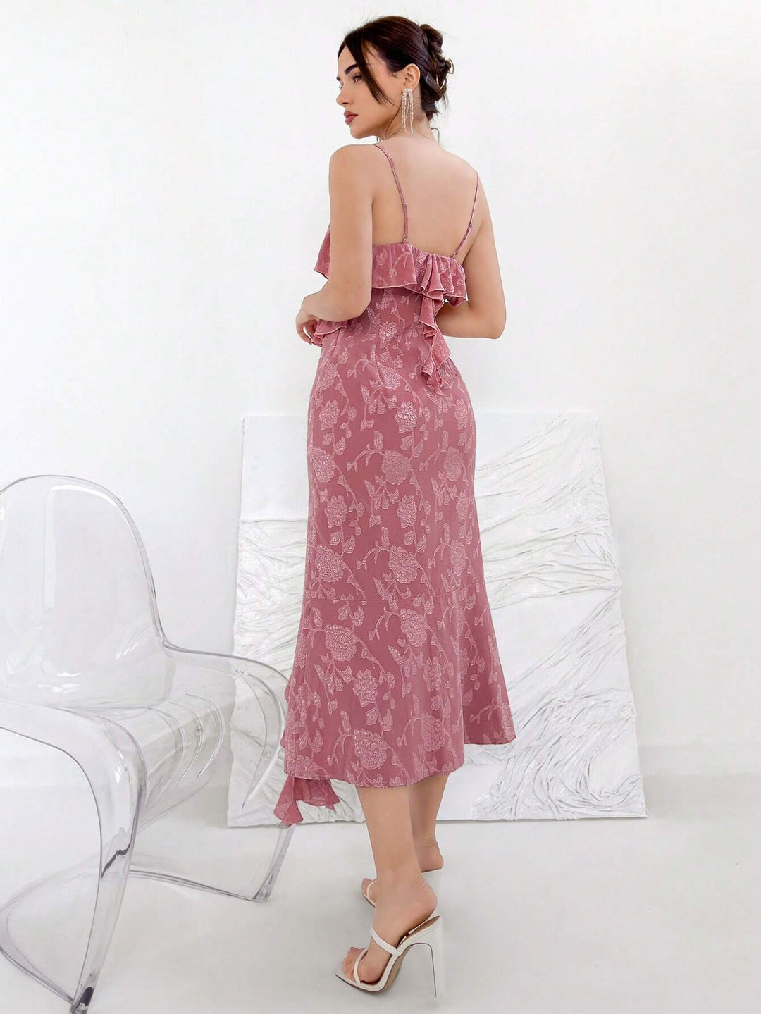Rochie midi SHEIN, roz