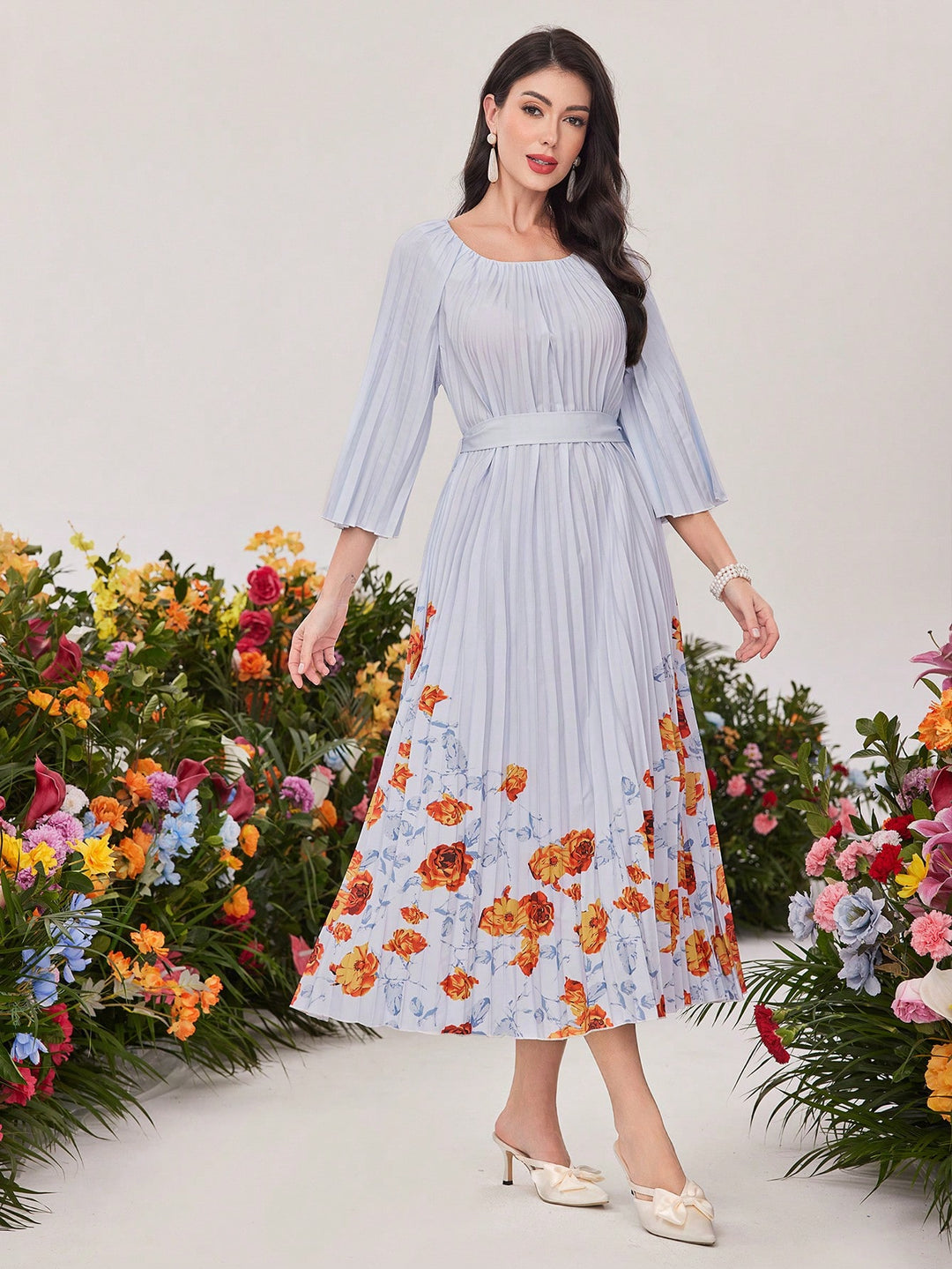 Rochie maxi SHEIN, mix culori