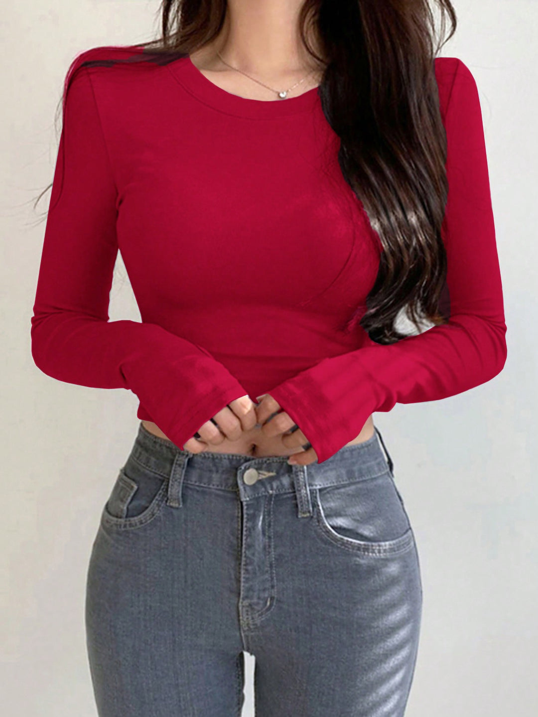 SHEIN póló, meggypiros