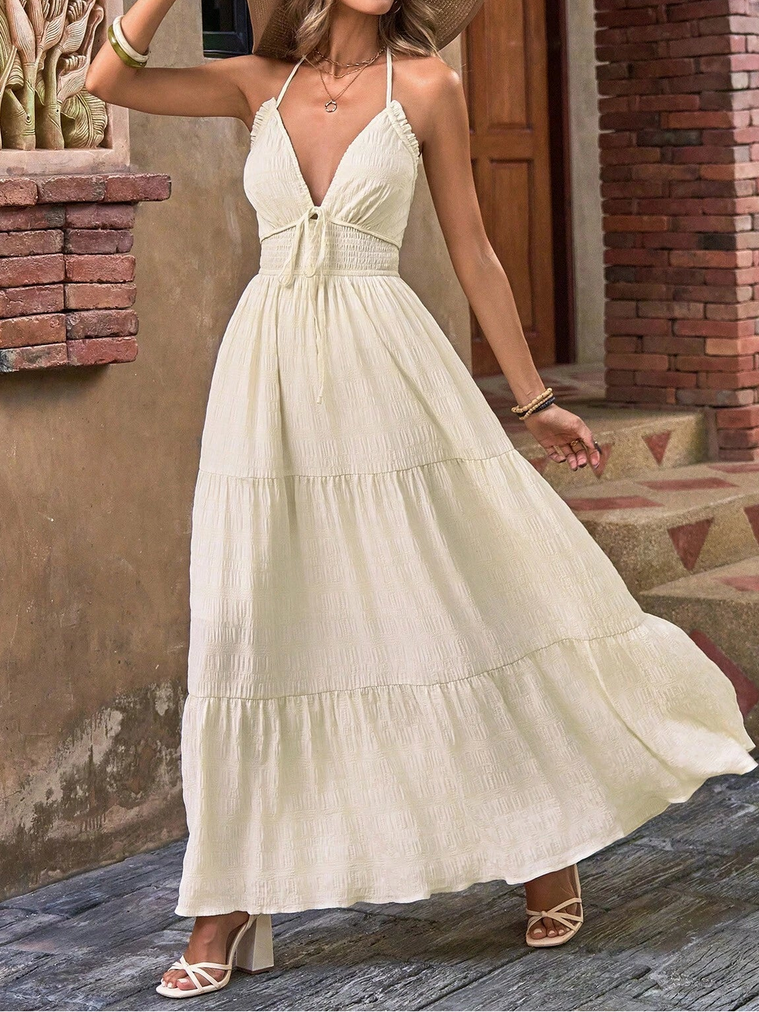 Rochie midi Shein, crem