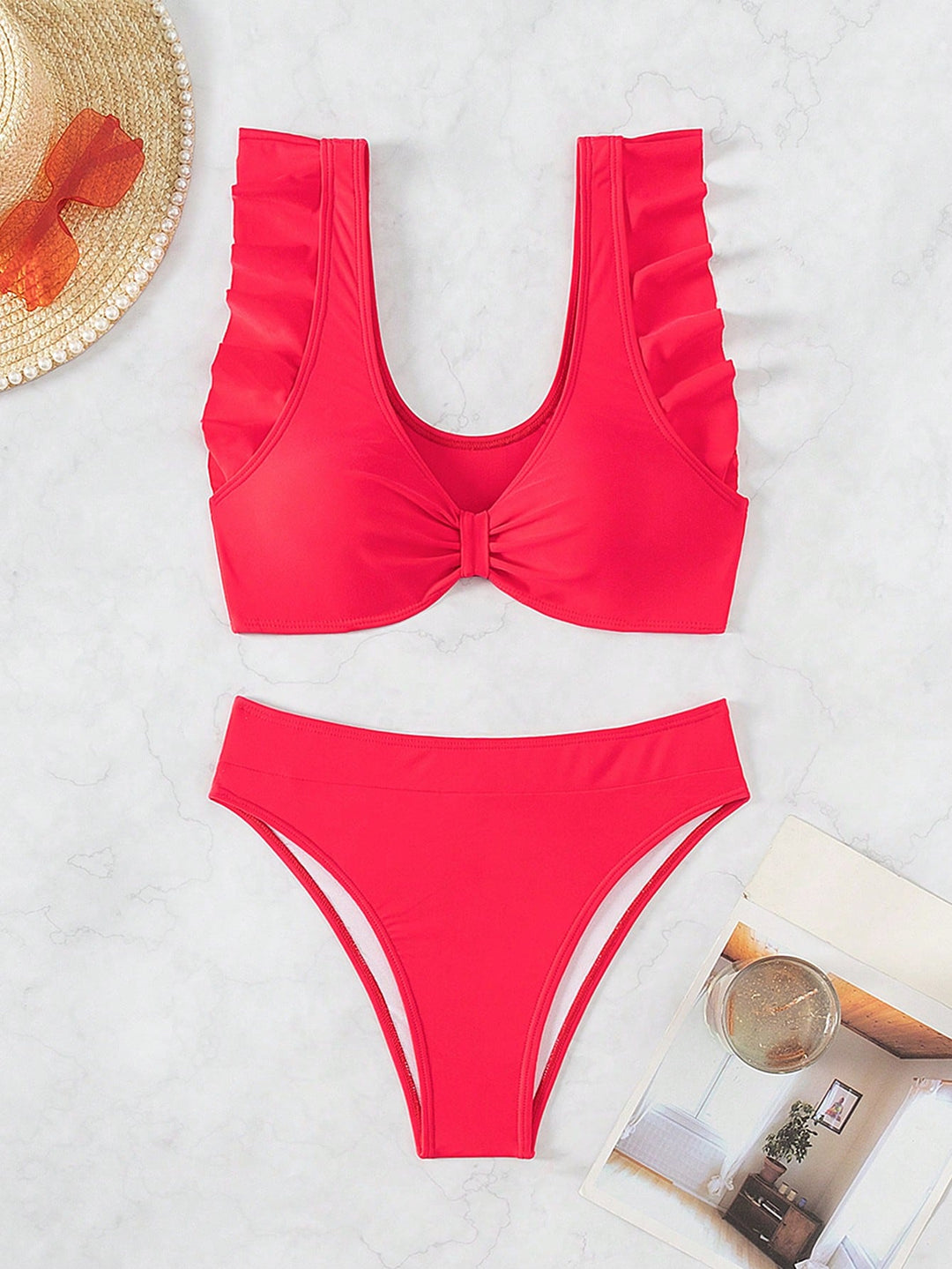 SHEIN piros bikiniszett