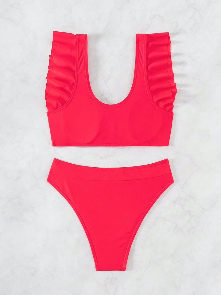 SHEIN piros bikiniszett