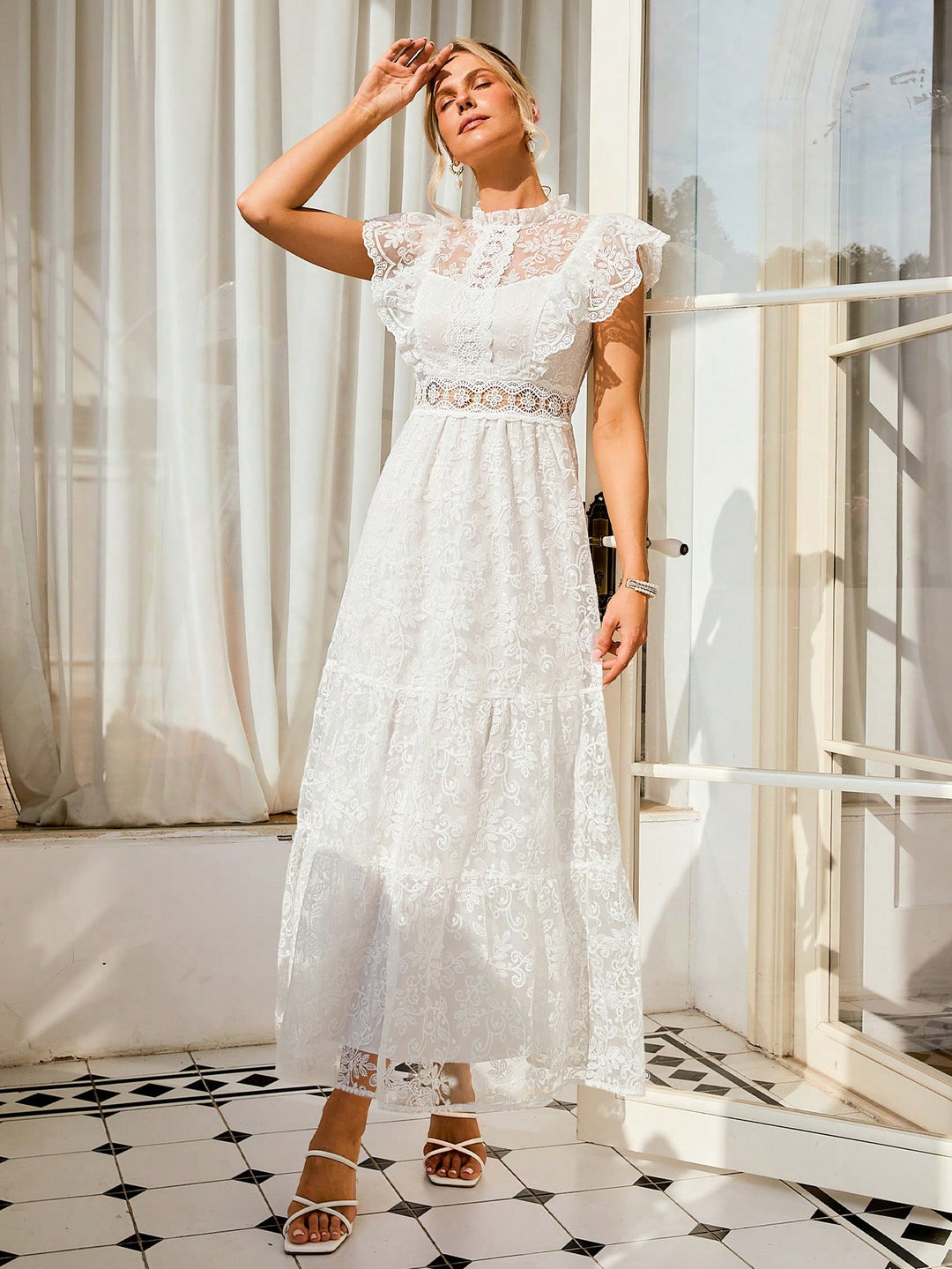 Rochie midi SHEIN, alb