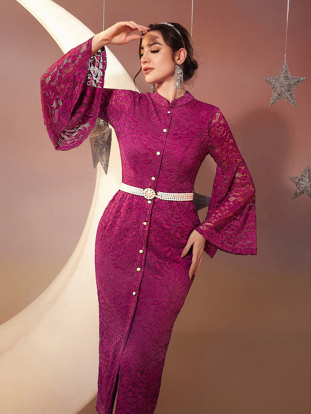 Rochie maxi SHEIN, vișiniu