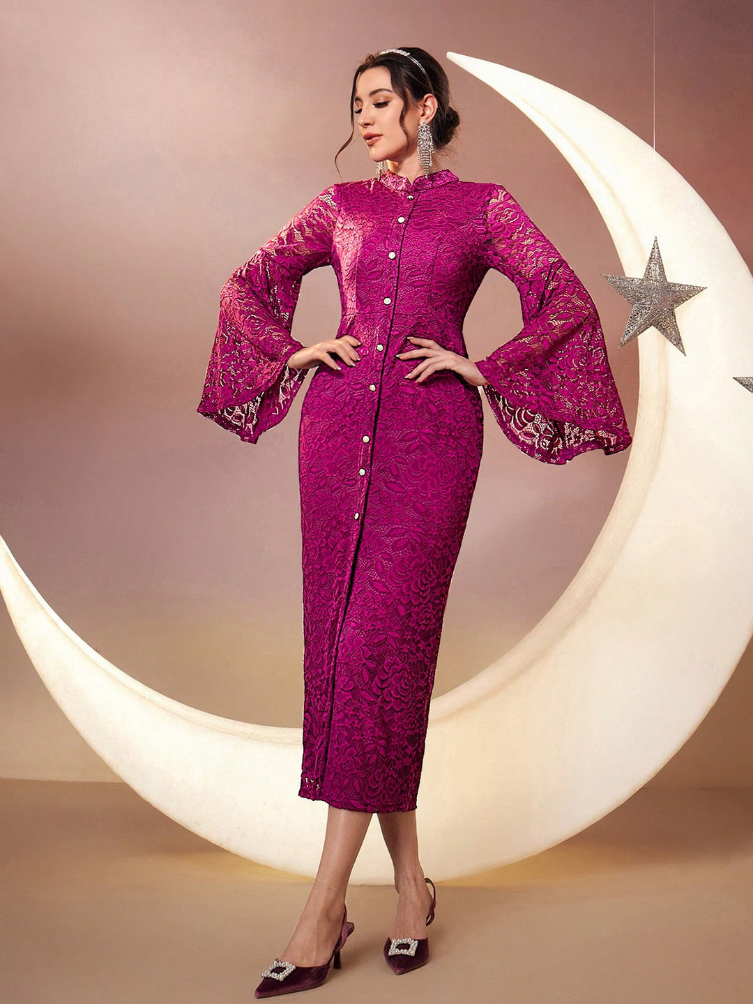 Rochie maxi SHEIN, vișiniu