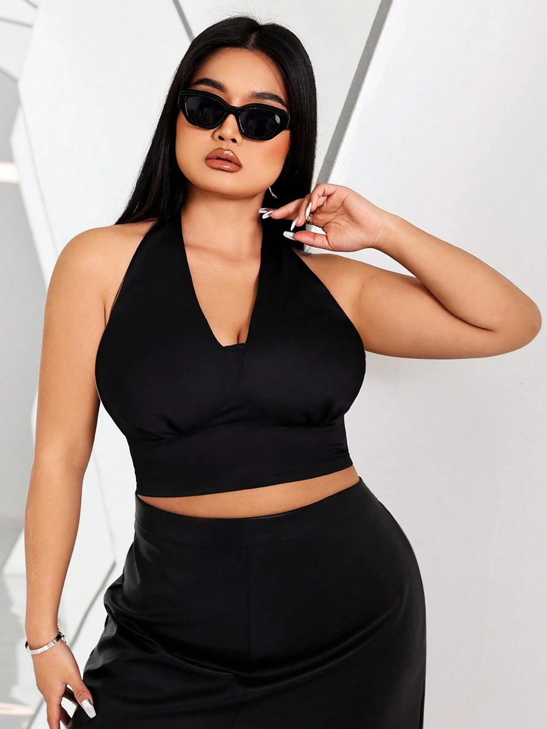 Top SHEIN, negru