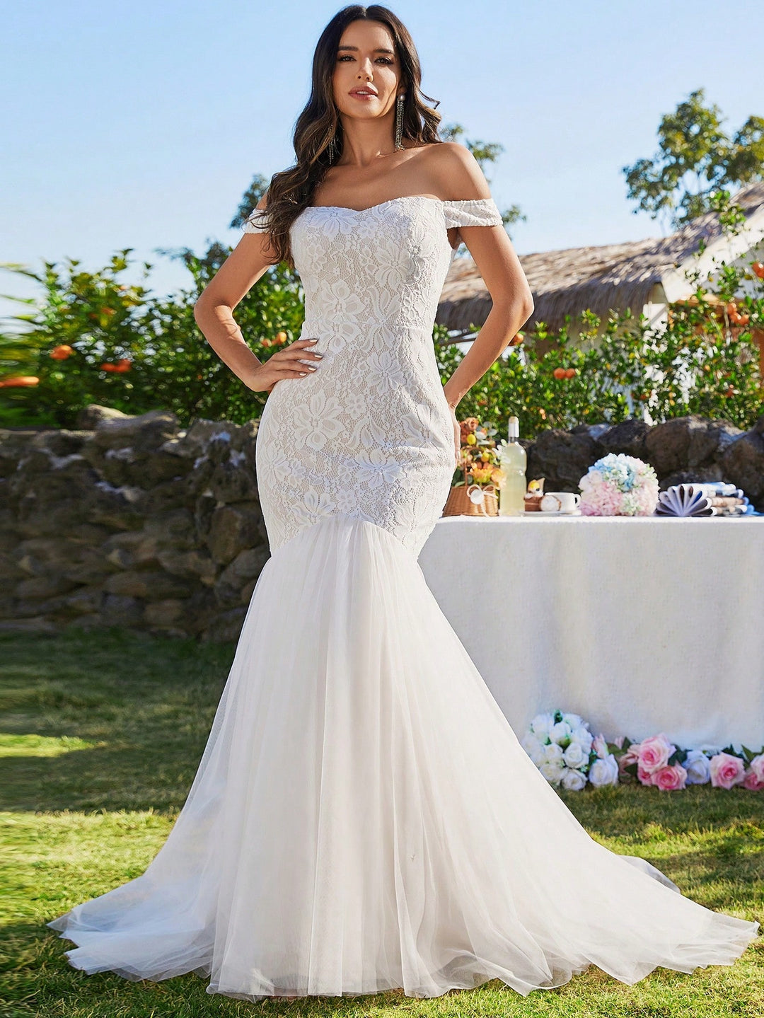 Rochie de mireasă SHEIN, alb