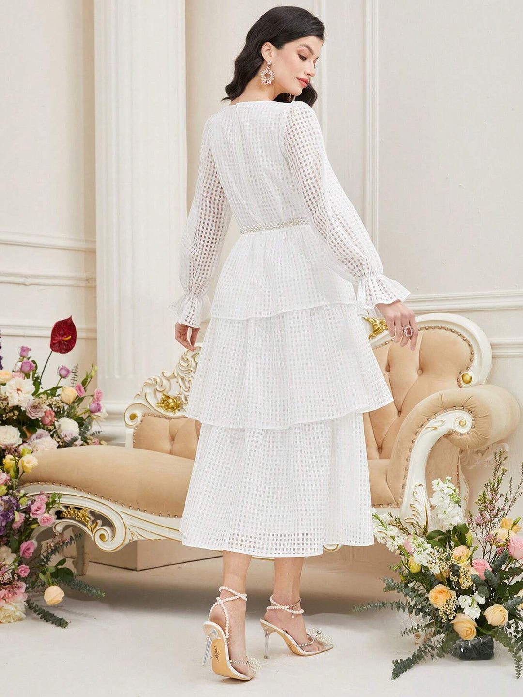 SHEIN maxi ruha, fehér