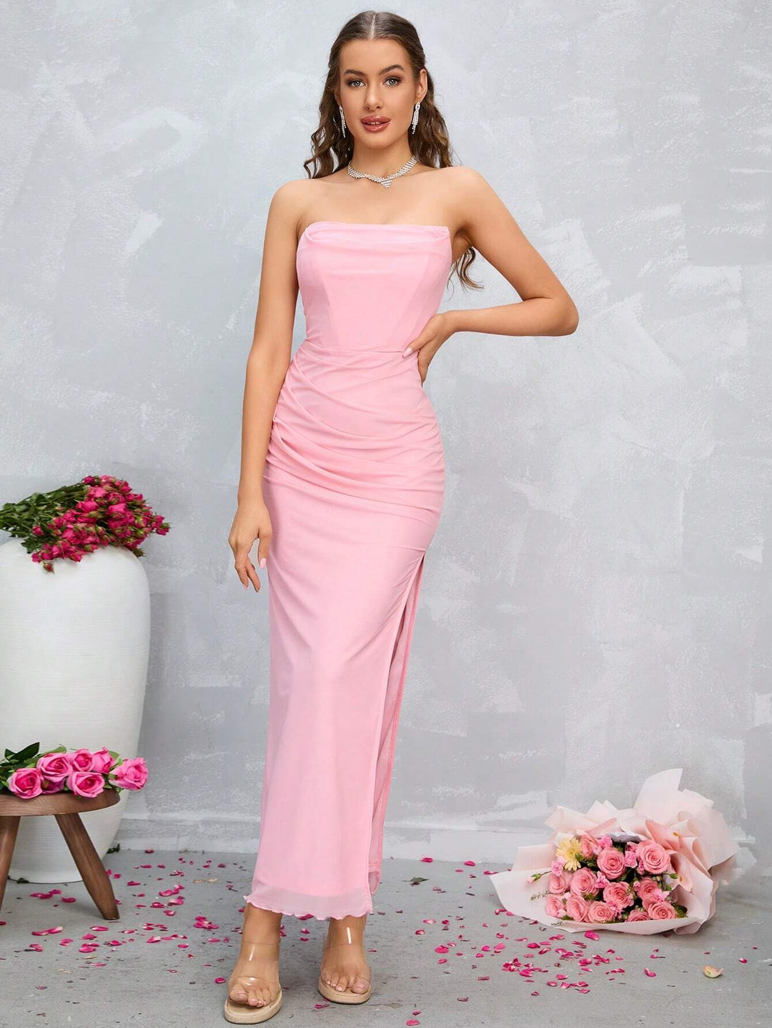 Rochie maxi SHEIN, roz