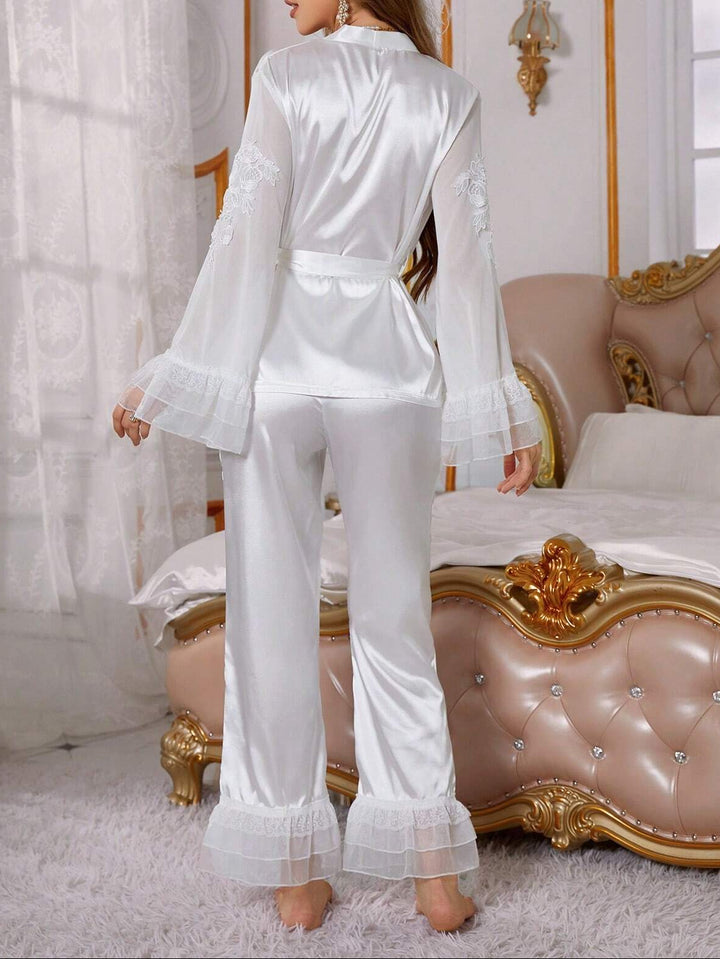 Compleu pijamale SHEIN, alb
