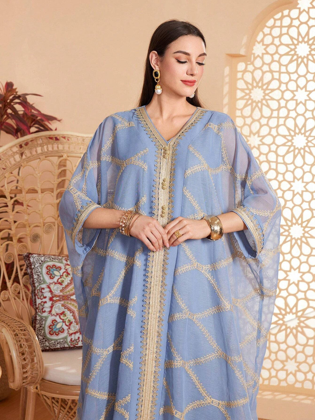 SHEIN maxi ruha, kék