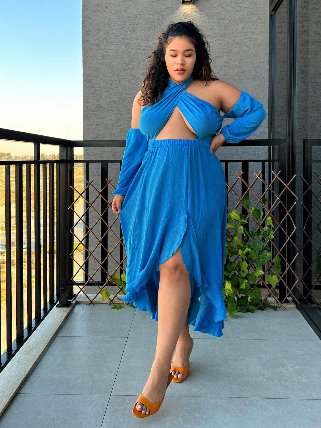 Rochie midi SHEIN, albastru