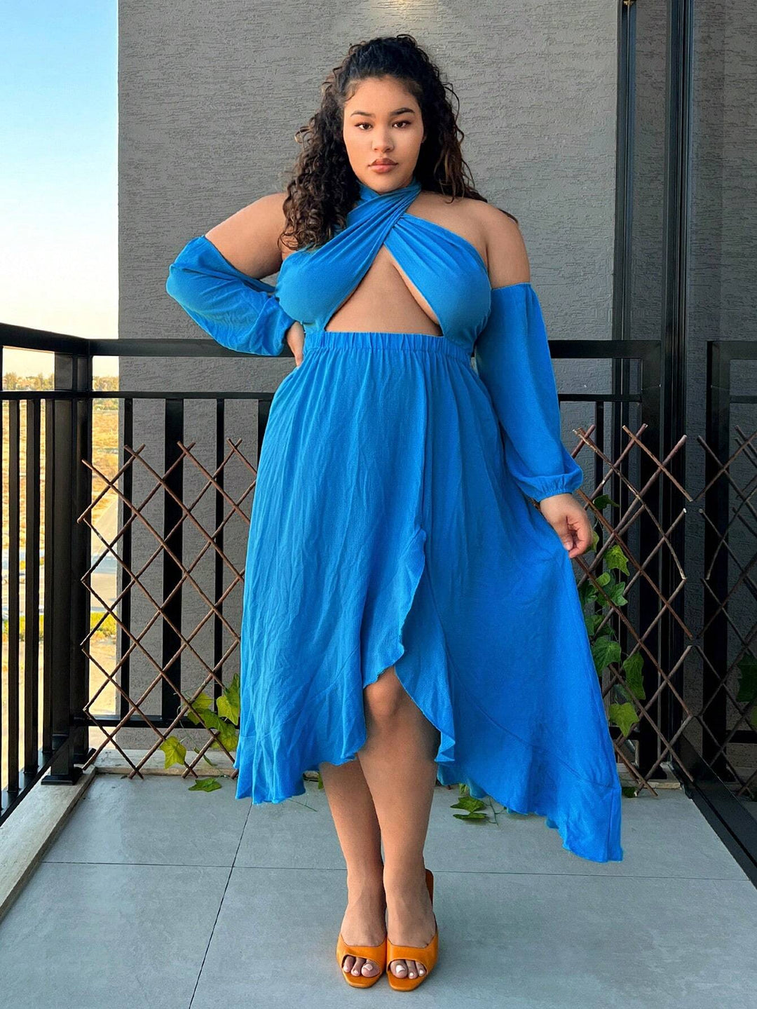 Rochie midi SHEIN, albastru