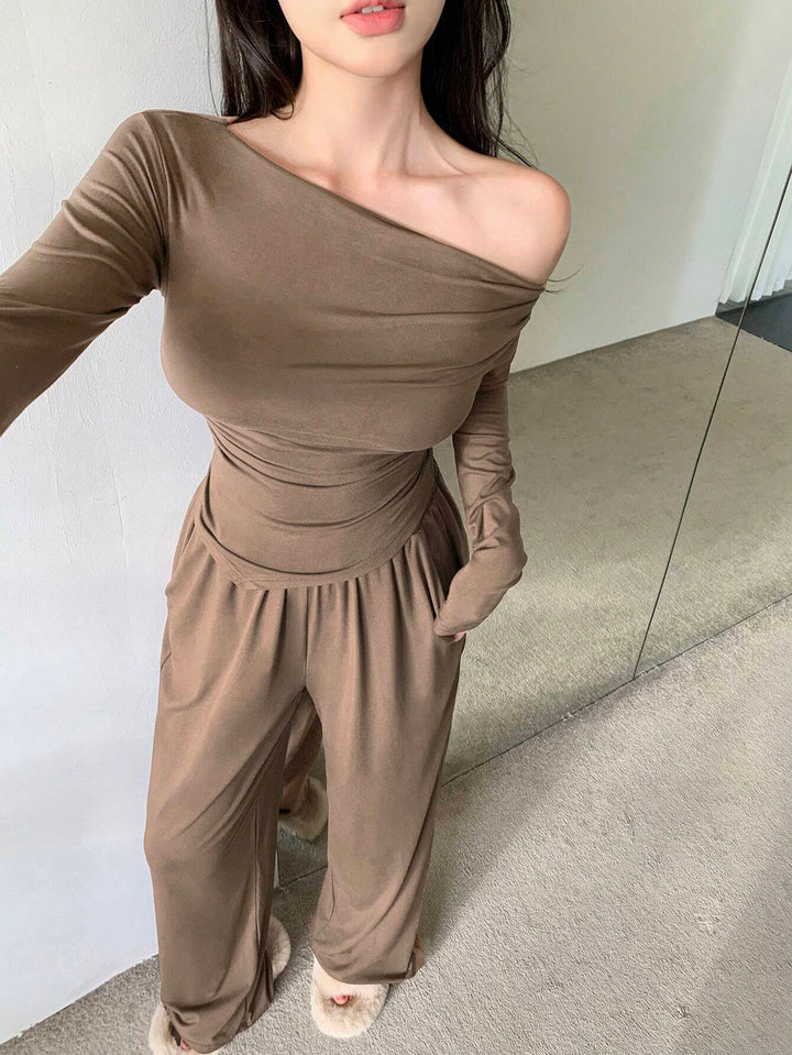 Shein barna blúz
